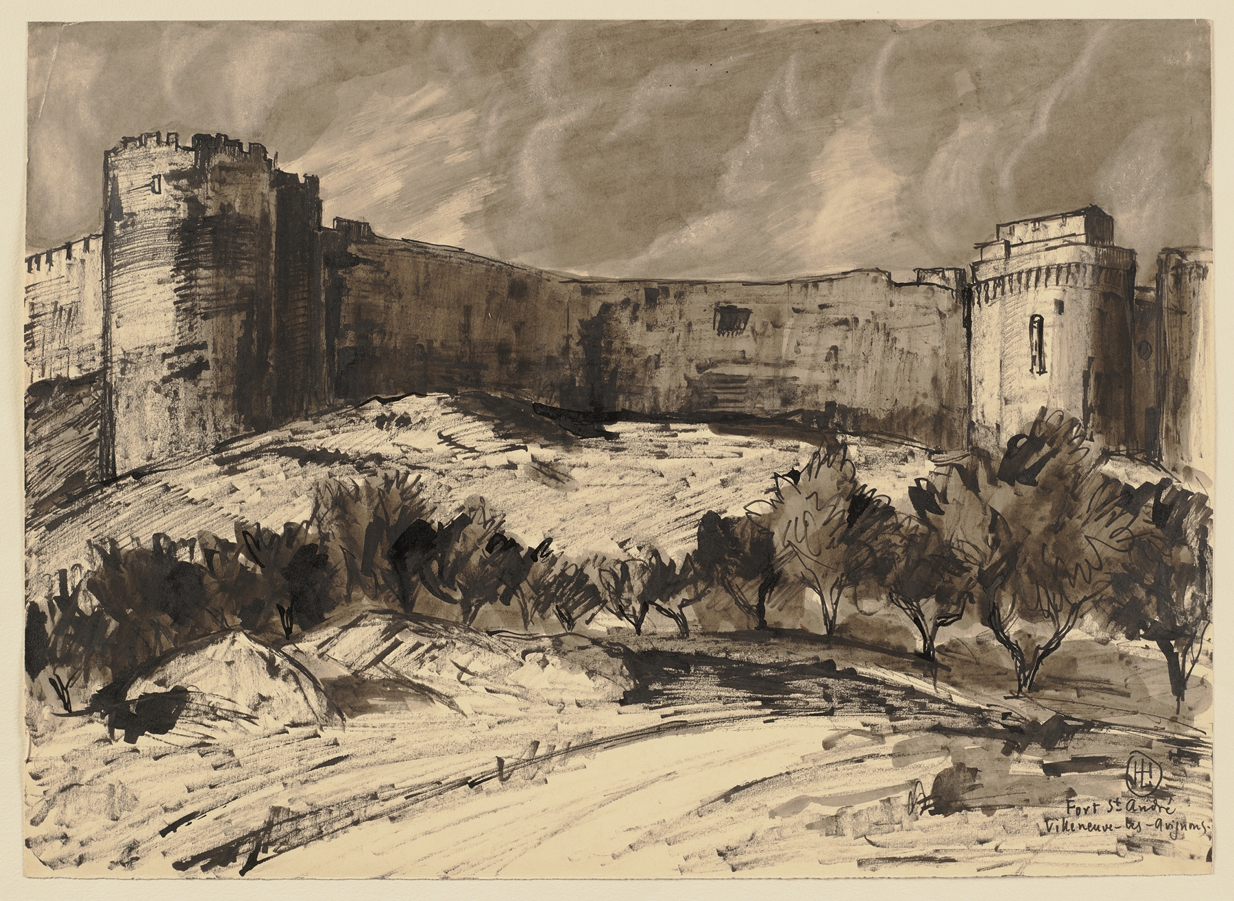 Fort Saint-André in Villeneuve-les-Avignon, oil on canvas by Hermann Lismann