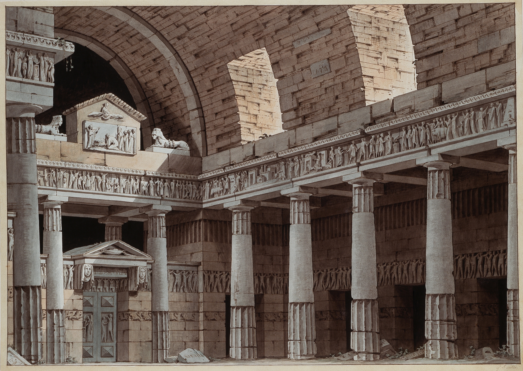 Theatre Decoration by Giorgio Fuentes, Rococo style, intricate patterns and vibrant colors.