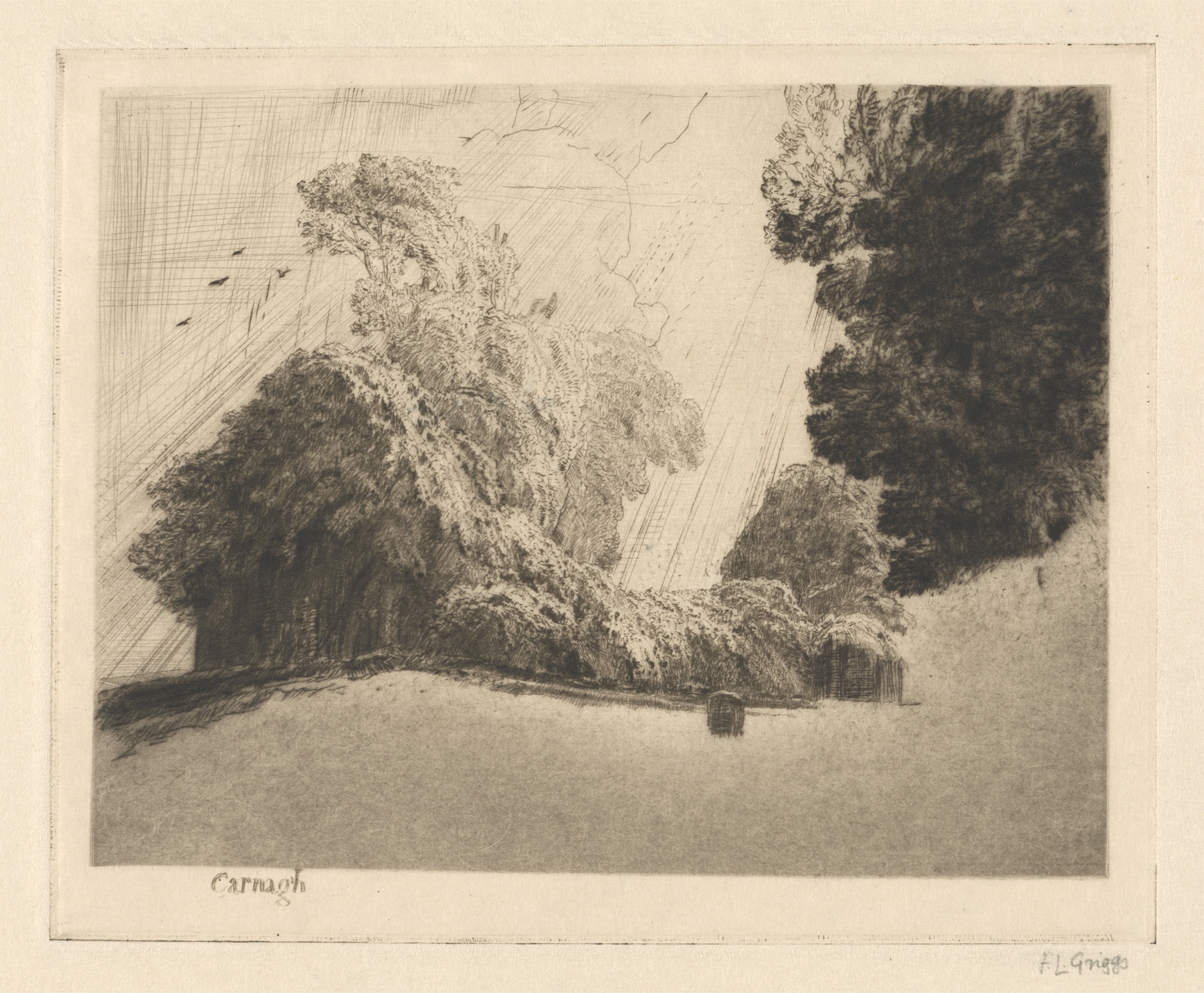 Landscape of water and reflection in Carnagh by Frederick Landseer Maur Griggs