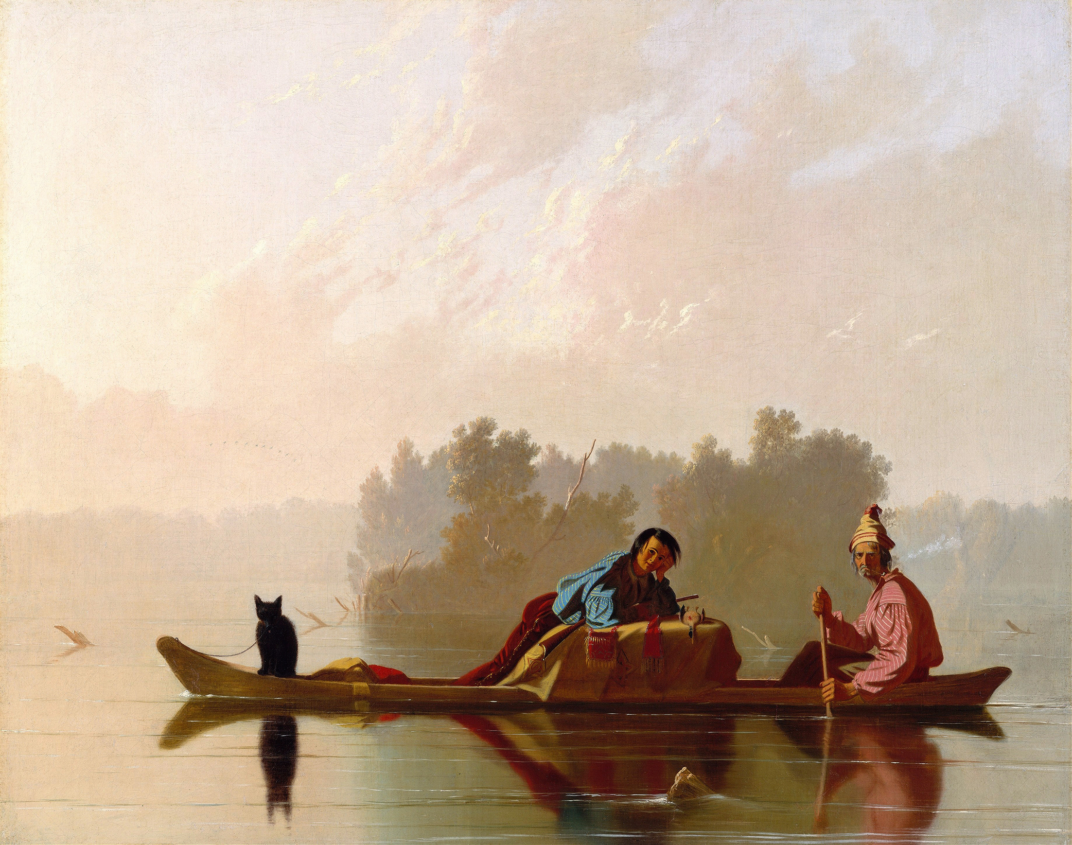 Fur Traders Descending the Missouri, oil painting by George Caleb Bingham