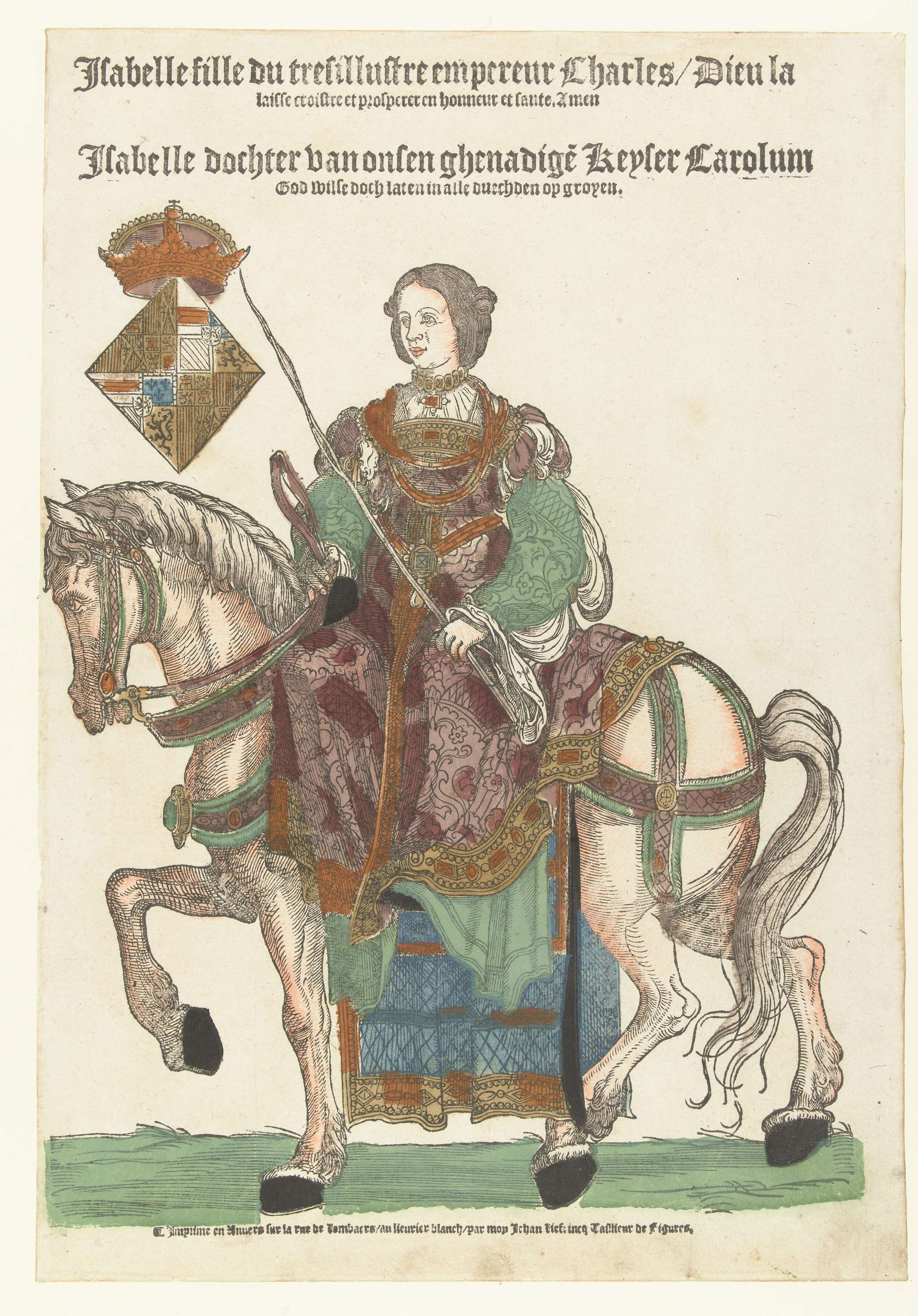 Portret van prinses Johanna van Habsburg te paard, by Hans Liefrinck (I), public domain