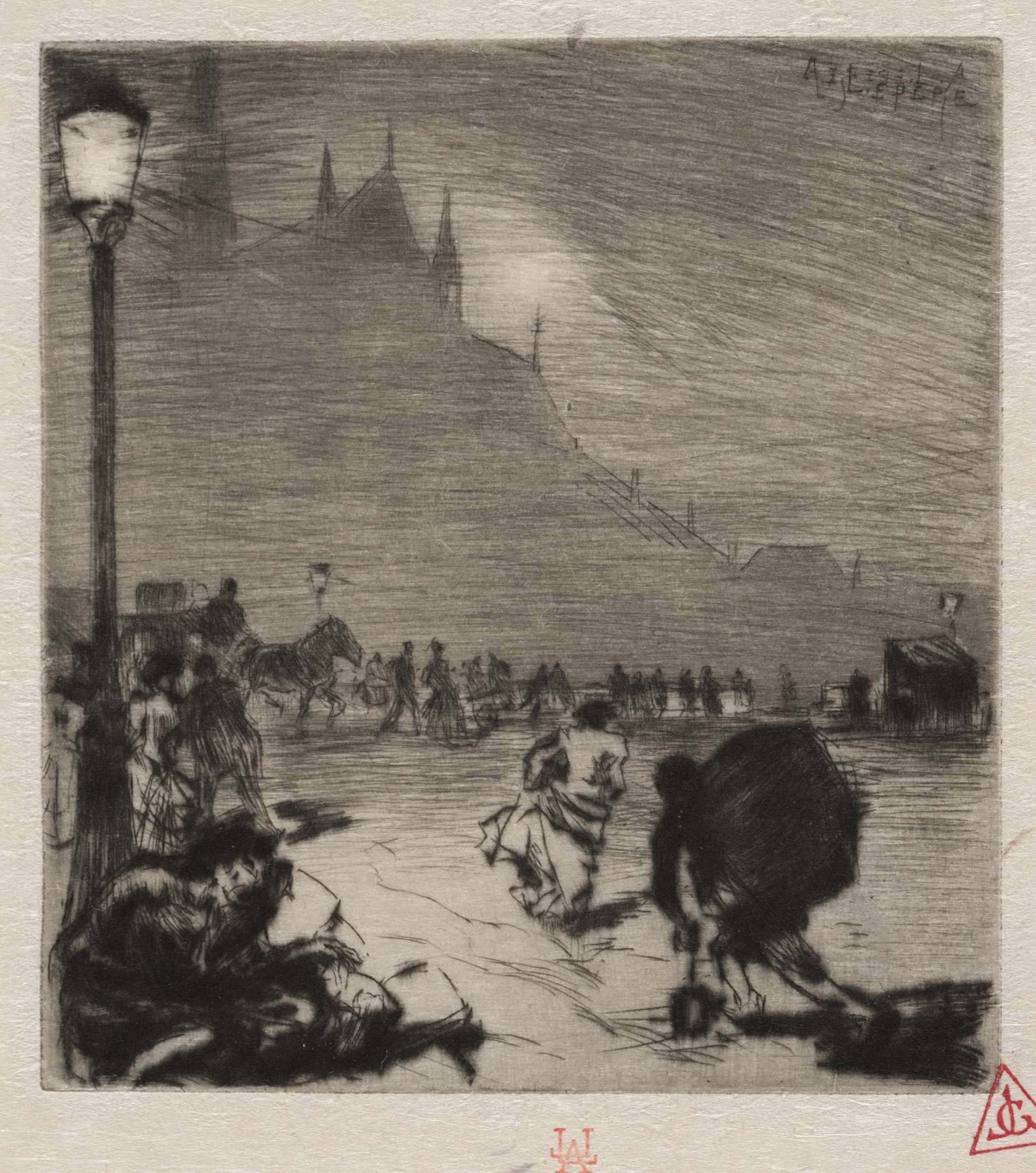 Au Coin du Pont-aux-Doubles, by Auguste Louis Lepère, public domain