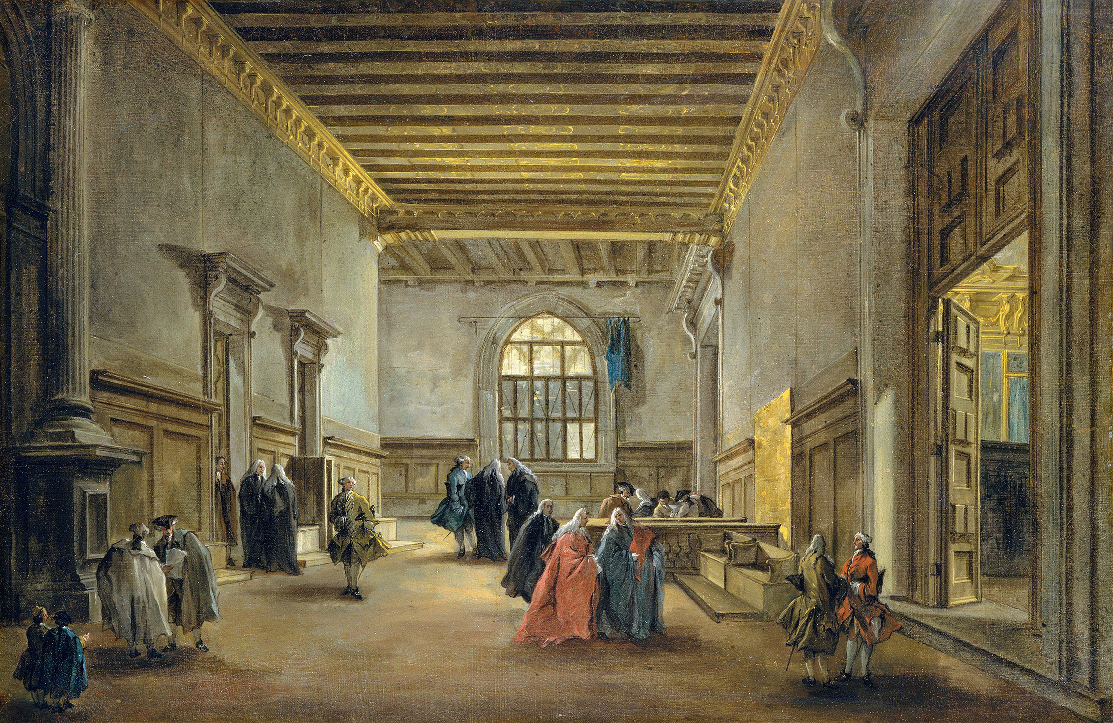 The Antechamber of the Sala del Maggior Consiglio, by Francesco Guardi, public domain