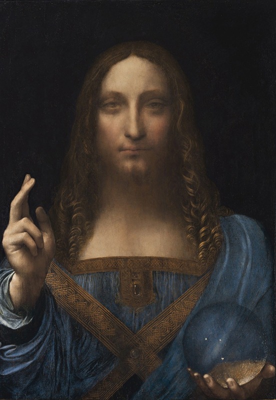 Leonardo da Vinci's 'Salvator Mundi' depicts Christ holding a crystal orb.