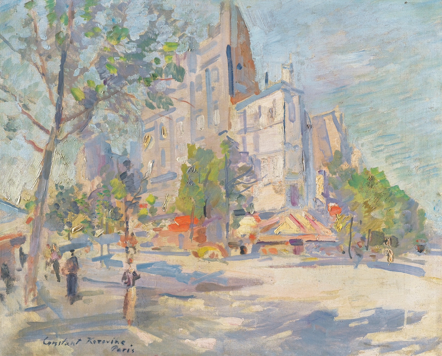 Oil on canvas by Konstantin Alexeevich Korovin depicting vibrant spring flowers