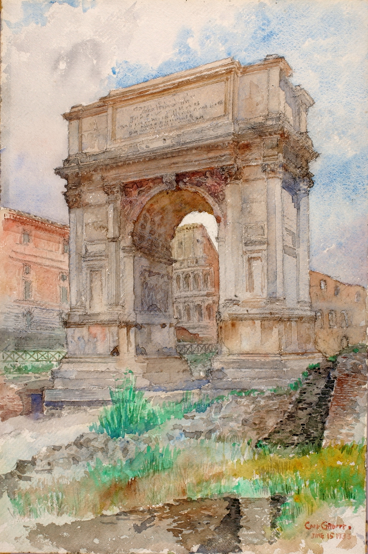 Arch of Titus, Rome, by Cass Gilbert, public domain