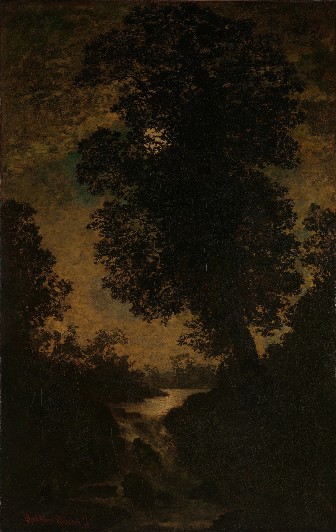 A Waterfall, Moonlight, by Ralph Albert Blakelock, public domain