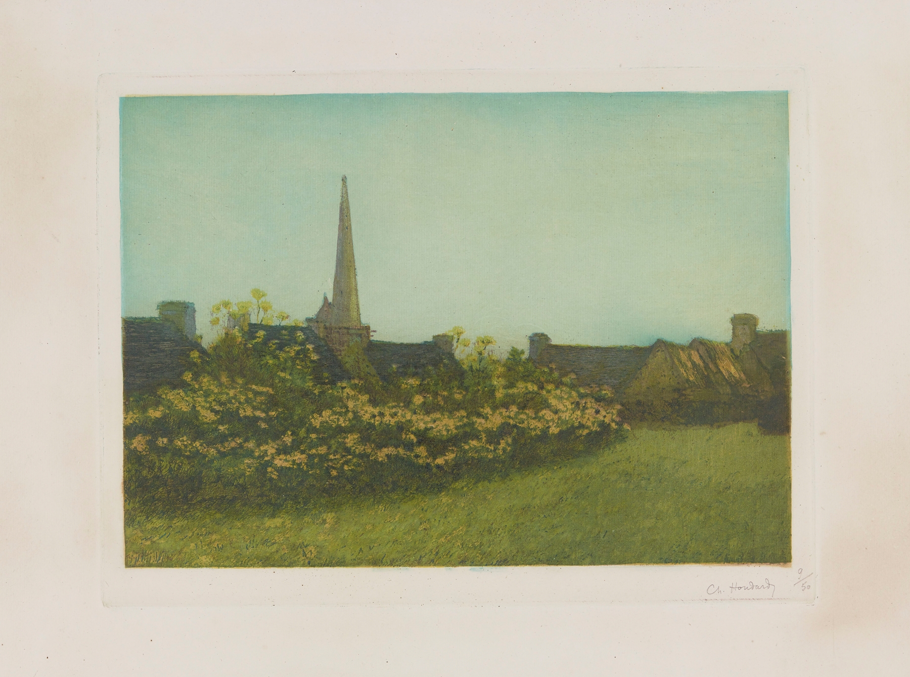 Notre-Dame de la Clarté by Charles-Louis Houdard, oil on canvas depicting stained glass and architecture.