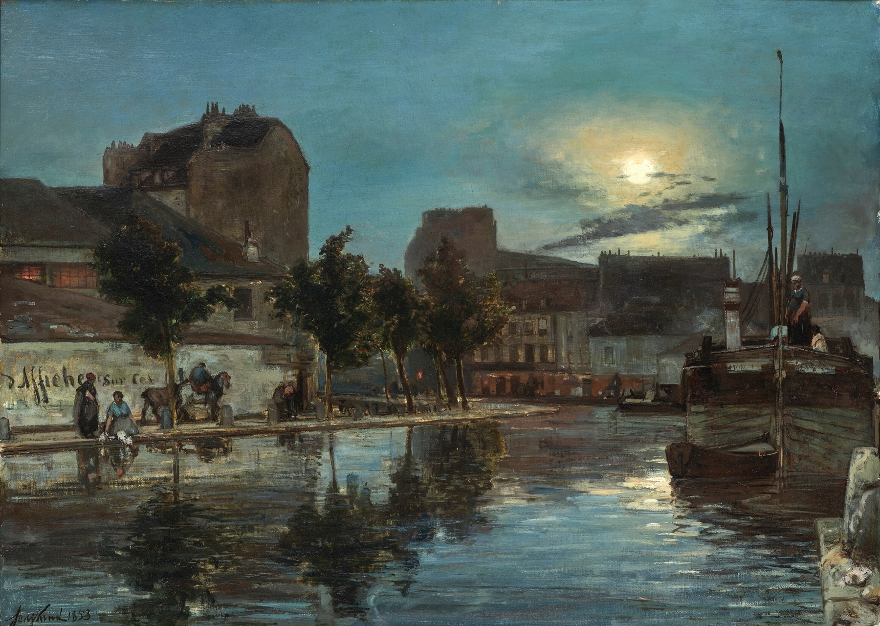 Canal Saint-Martin, by Johan Barthold Jongkind, public domain
