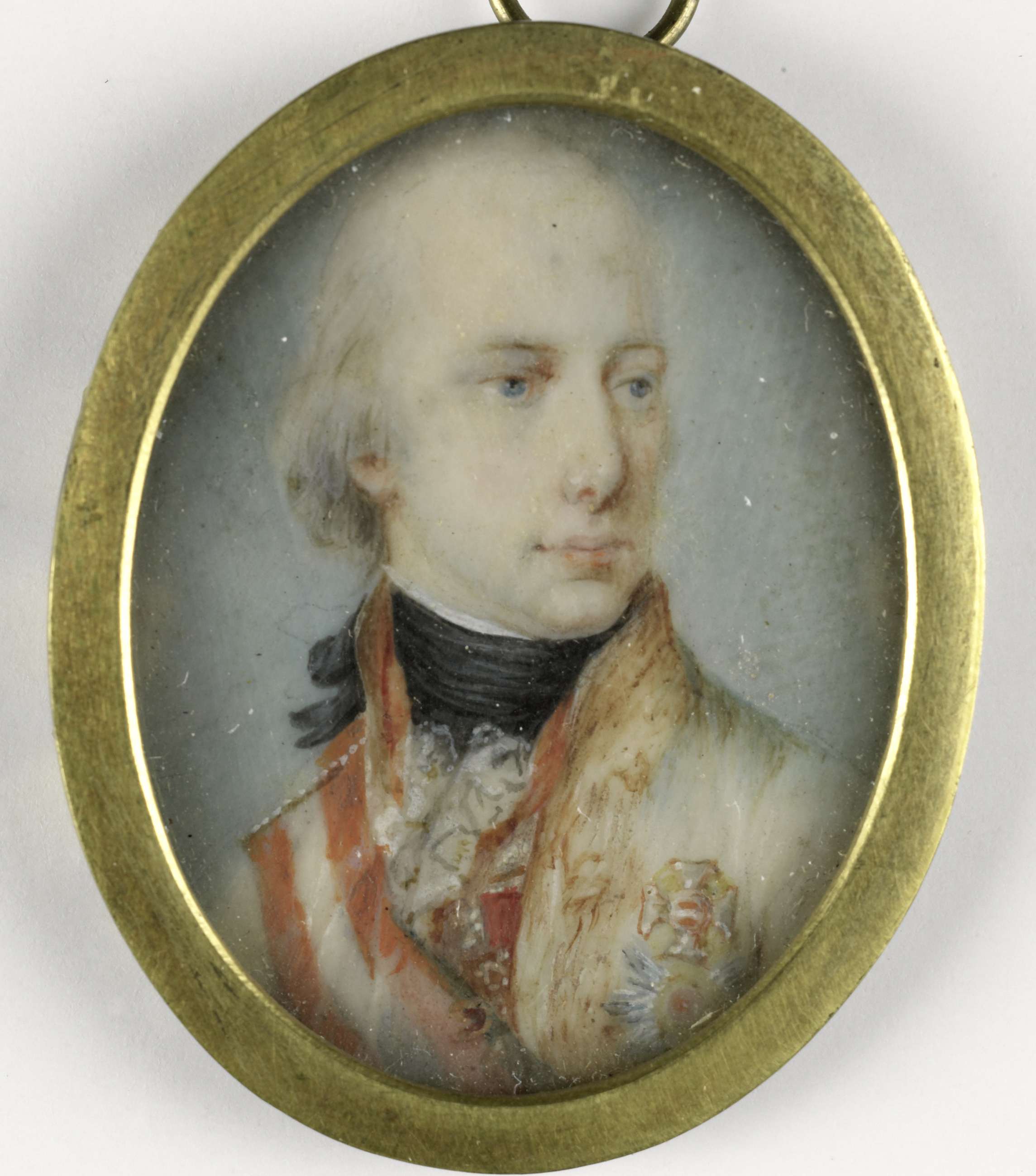 Portrait of Emperor Frans I in ivory by Unknown Artist