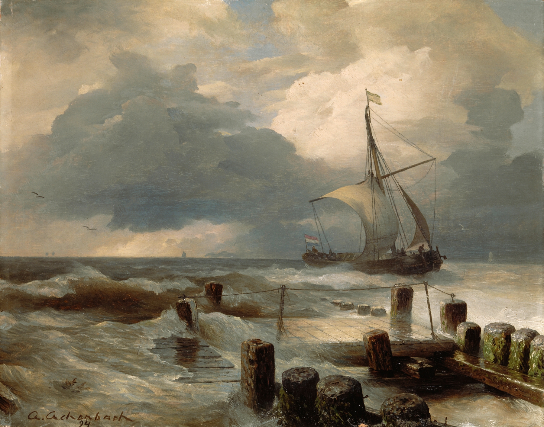 Seascape II, by Andreas Achenbach, public domain