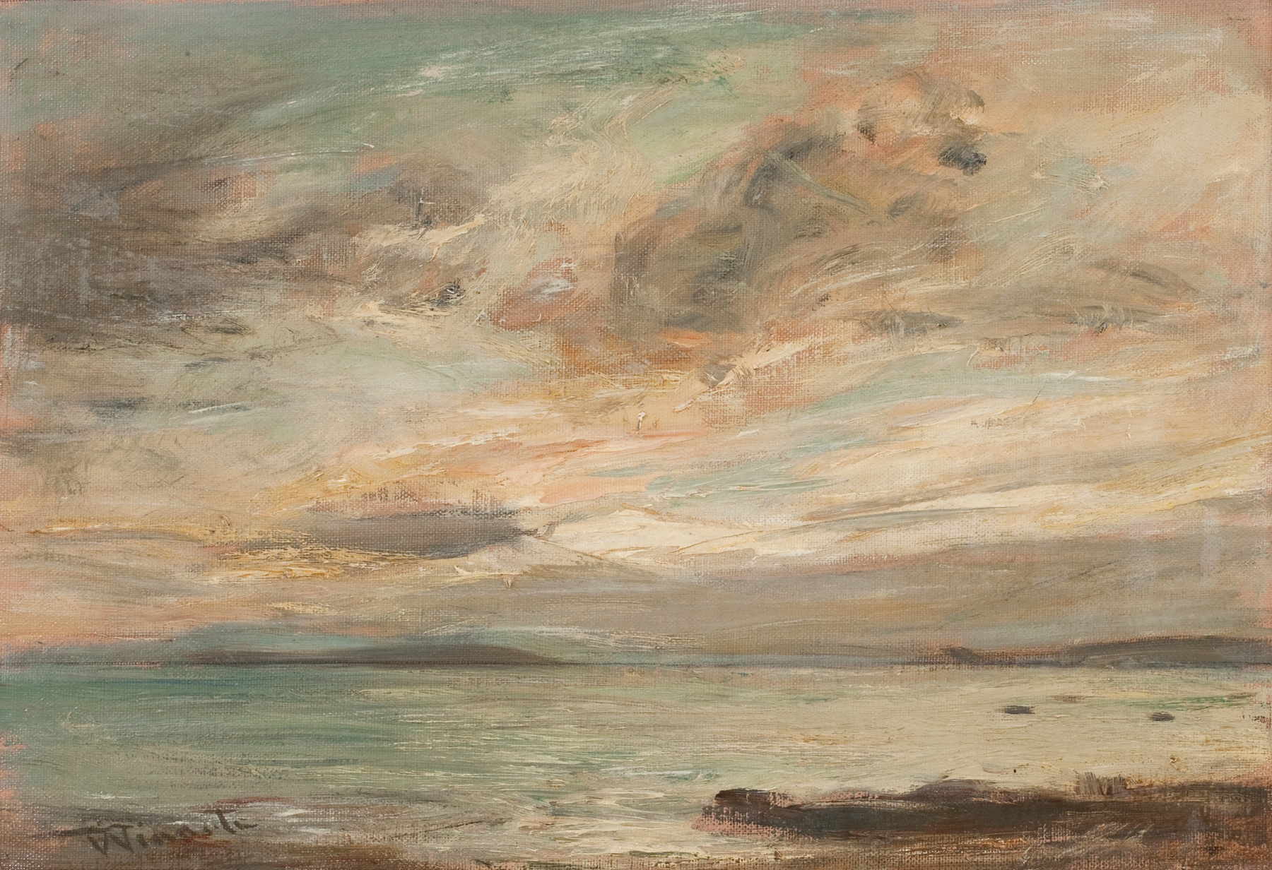 Marine scene depicting waves and light by Sir James Lawton Wingate, oil painting