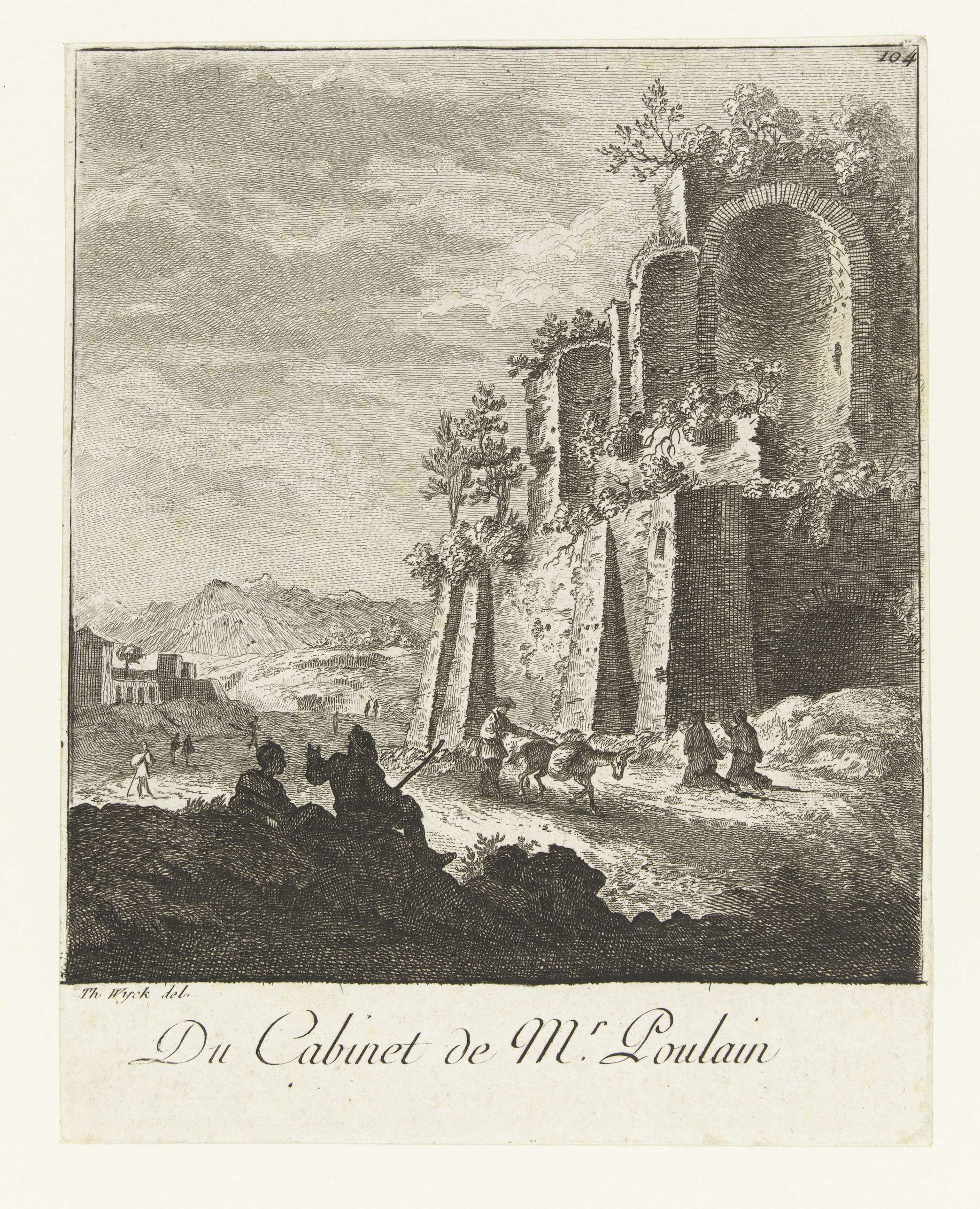 Ruïnes van de tempel van de Zon en de Maan bij het Colosseum, etching by Bartholomeus Breenbergh