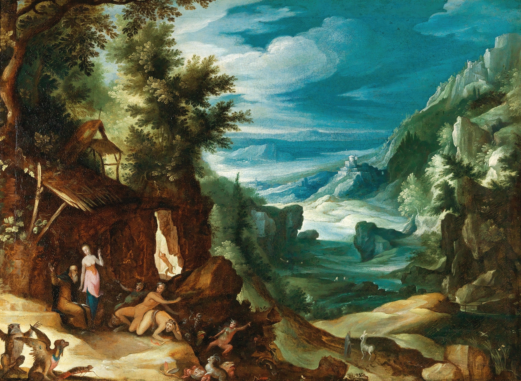Landscape with the Temptation of Saint Anthony, by Paul Bril, public domain