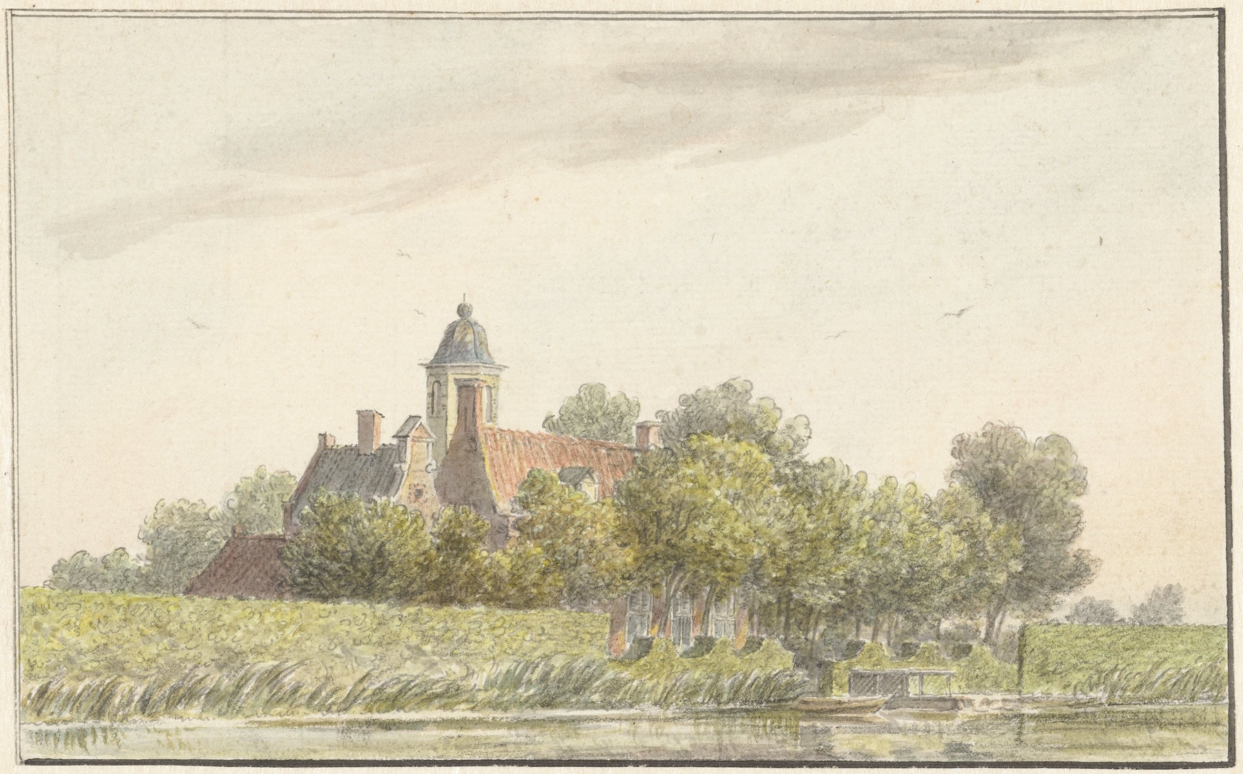 Pauwentuin aan de Amstel, oil on canvas by Martinus van der Jagt, depicting a serene garden landscape.