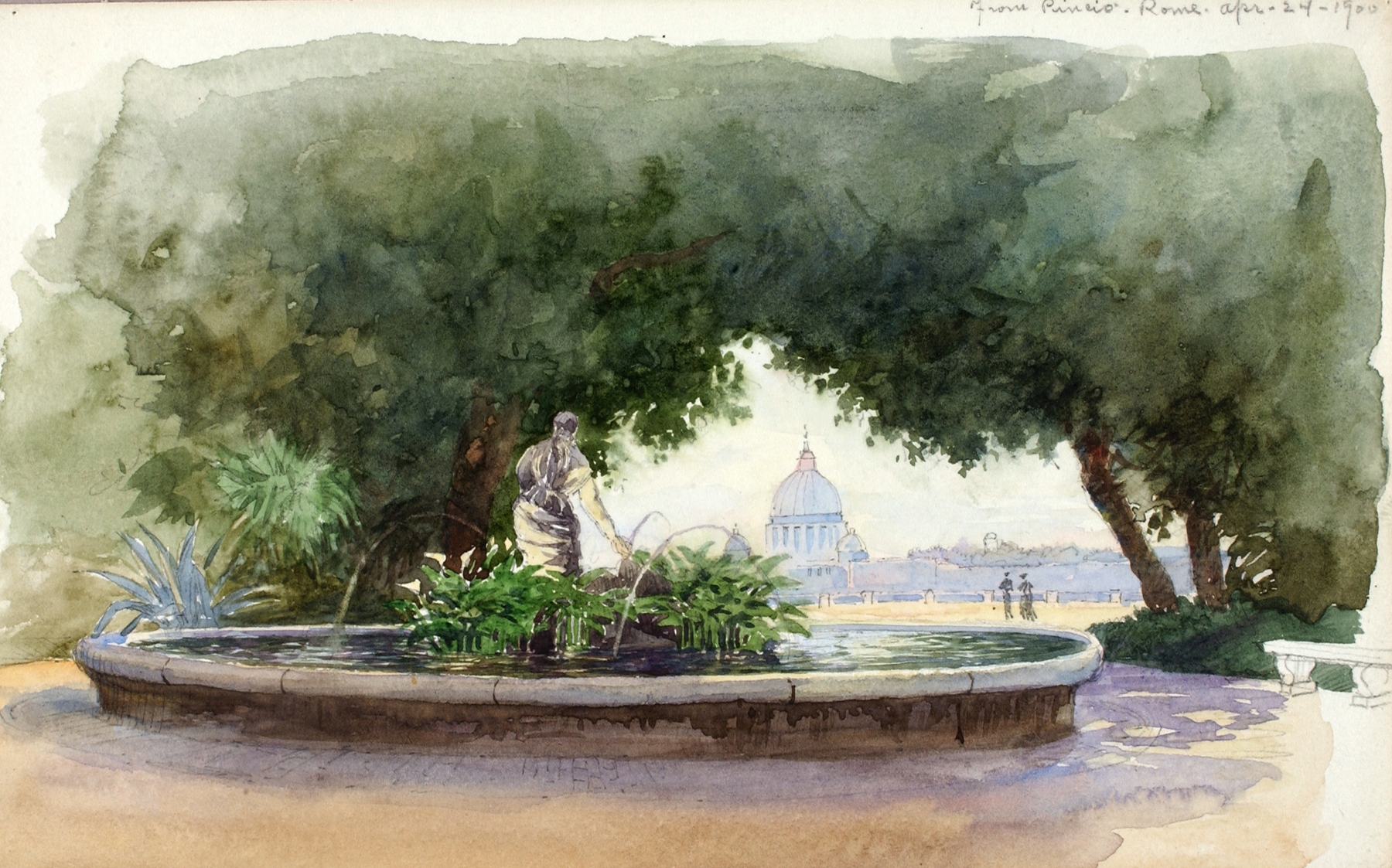 Landscape of Rome at sunrise, oil on canvas by George Elbert Burr
