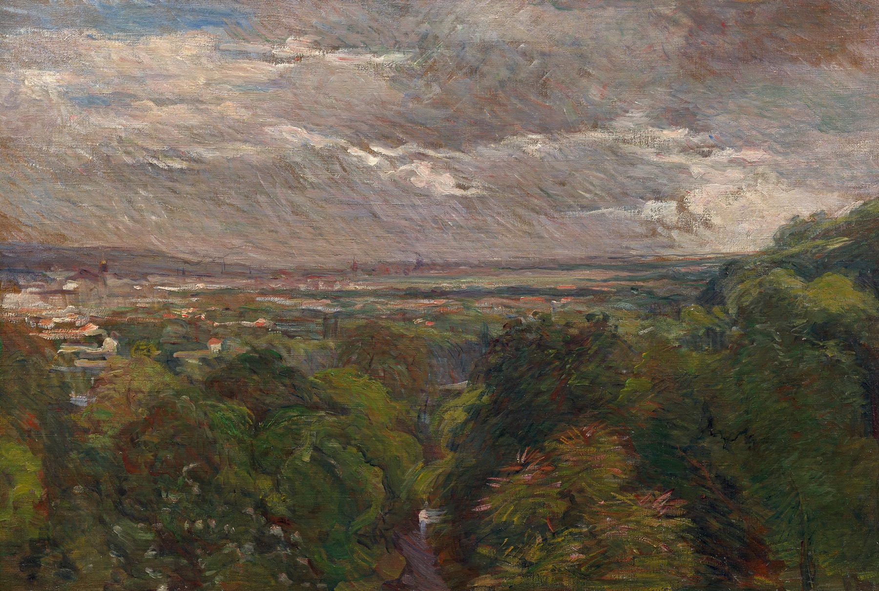 Landscape of Paris with soft brushstrokes by Marie Bracquemond
