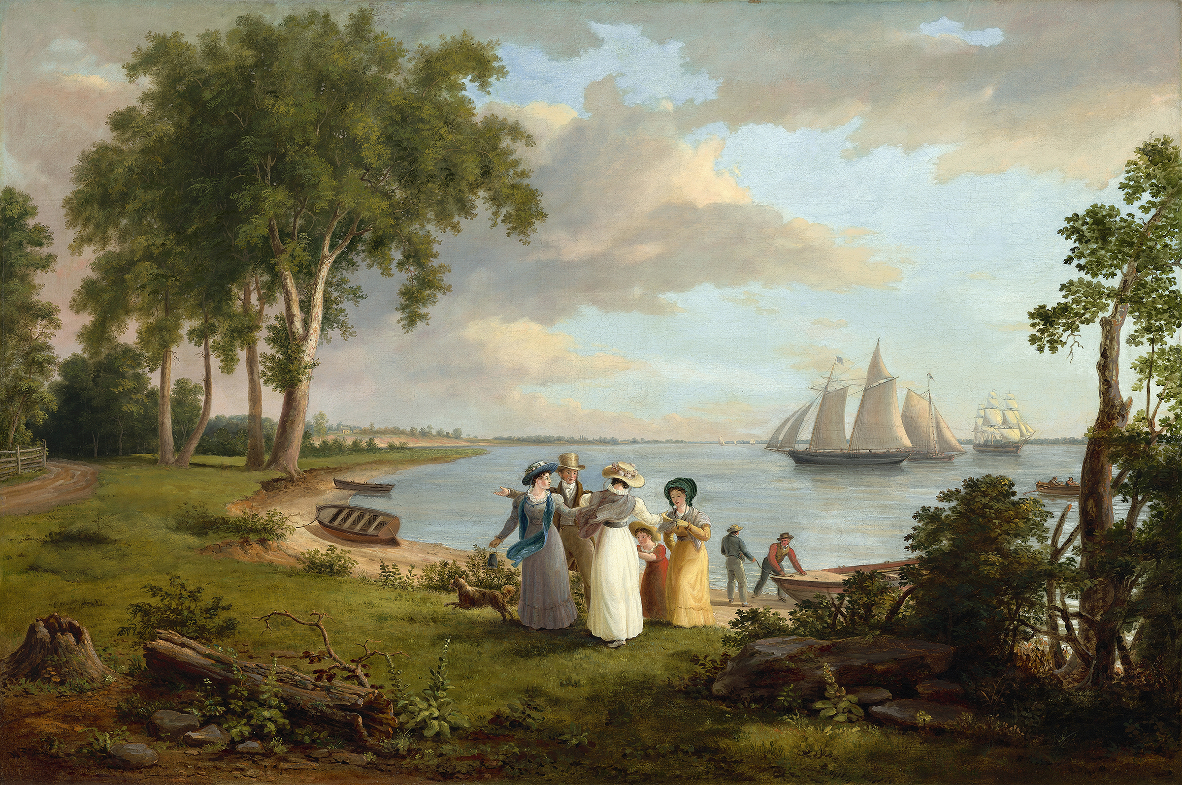View of the Delaware near Philadelphia, oil on canvas by Thomas Birch