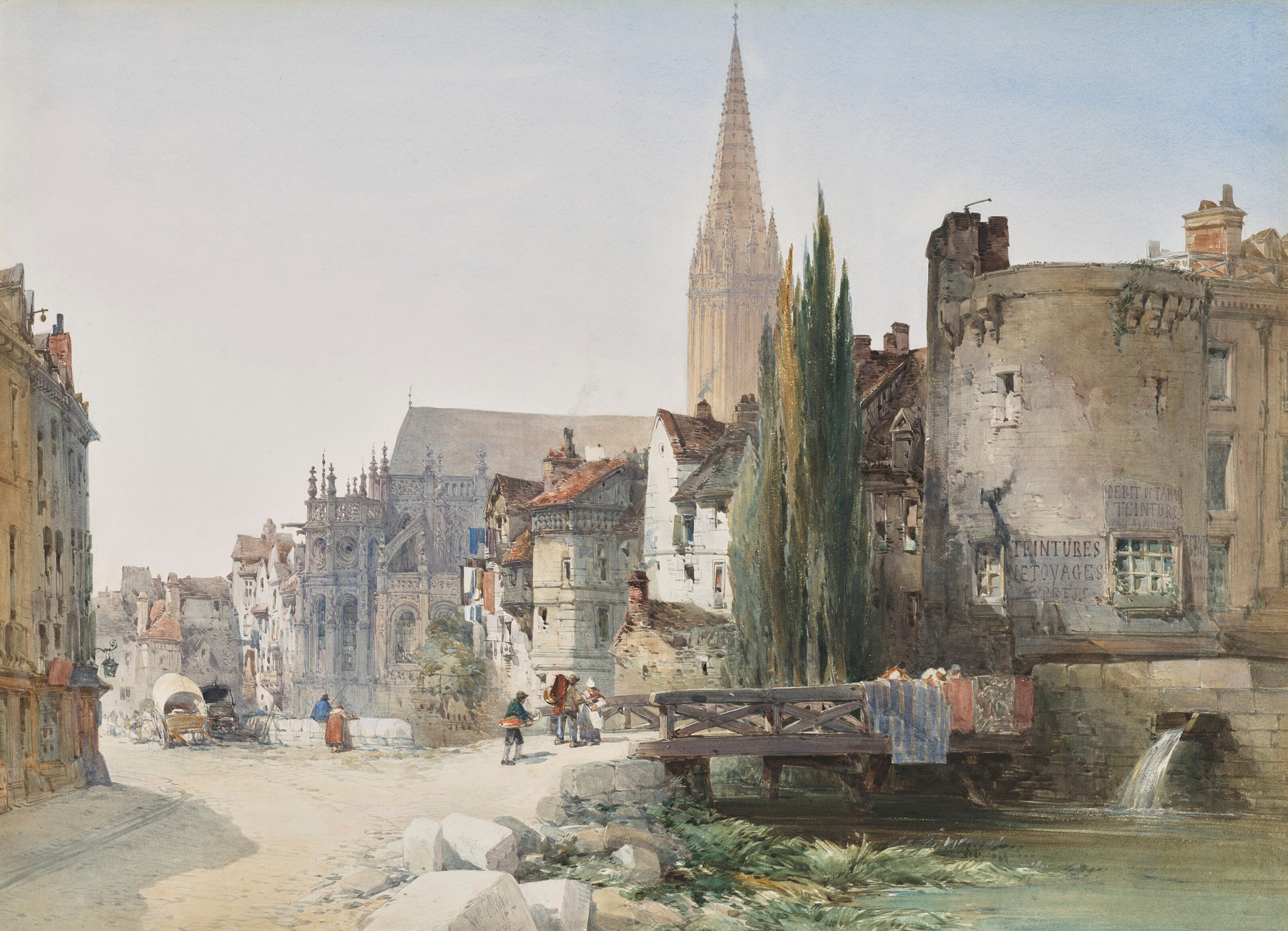 A view of St Pier, Caen, France, by William Callow, public domain