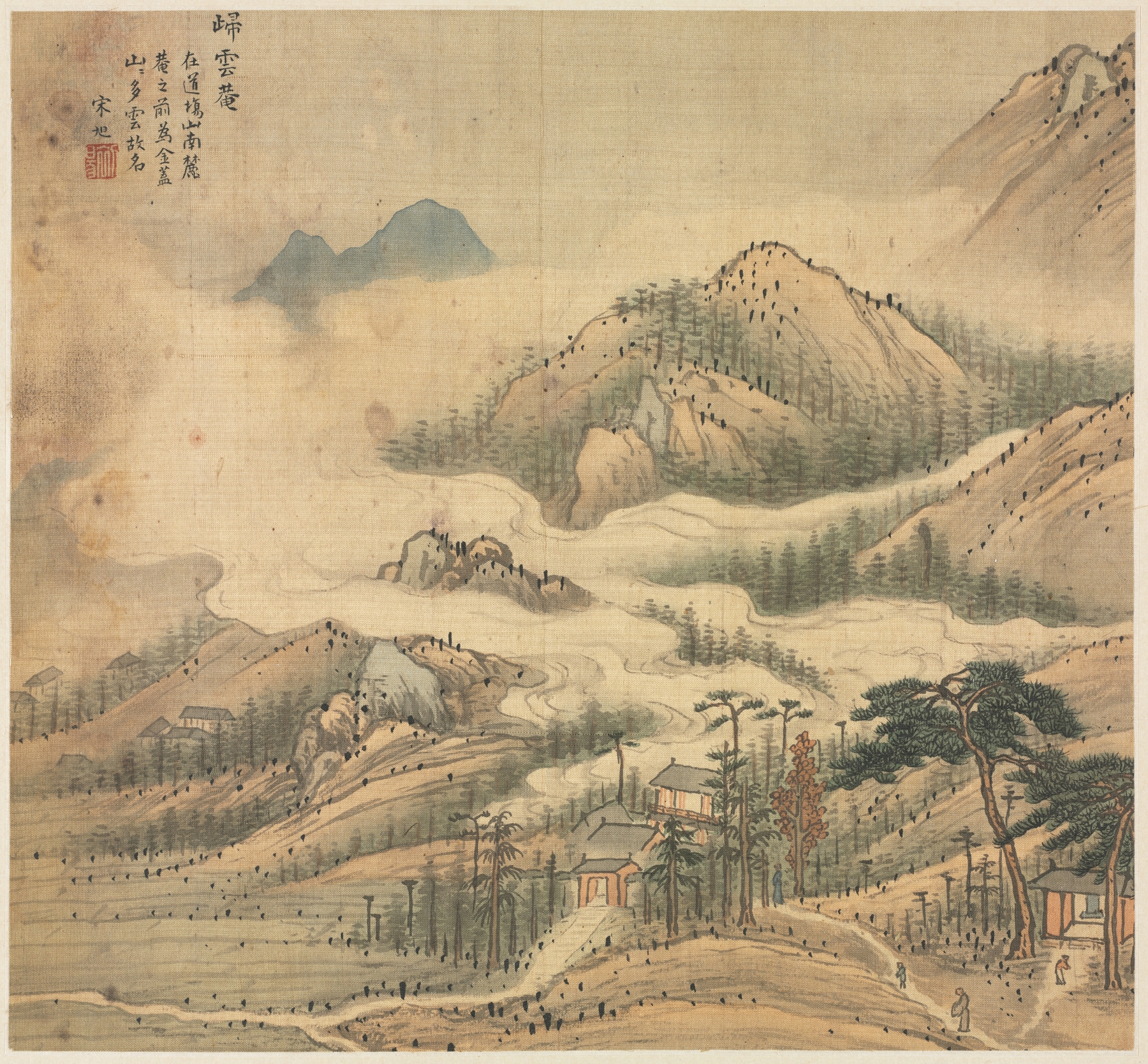 Landscape with mountains and nature, ink on paper by Song Xu