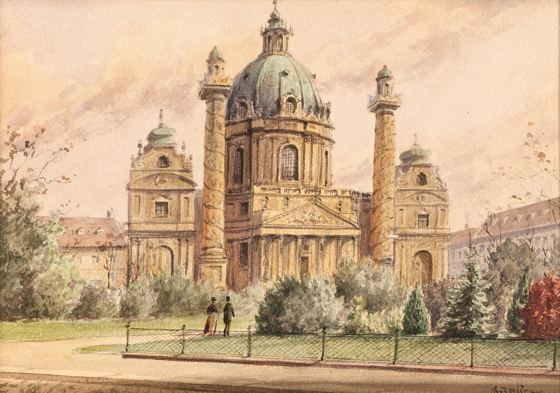 Saint Charles' Church in Vienna by Karl Wenzel Zajicek, Baroque architecture