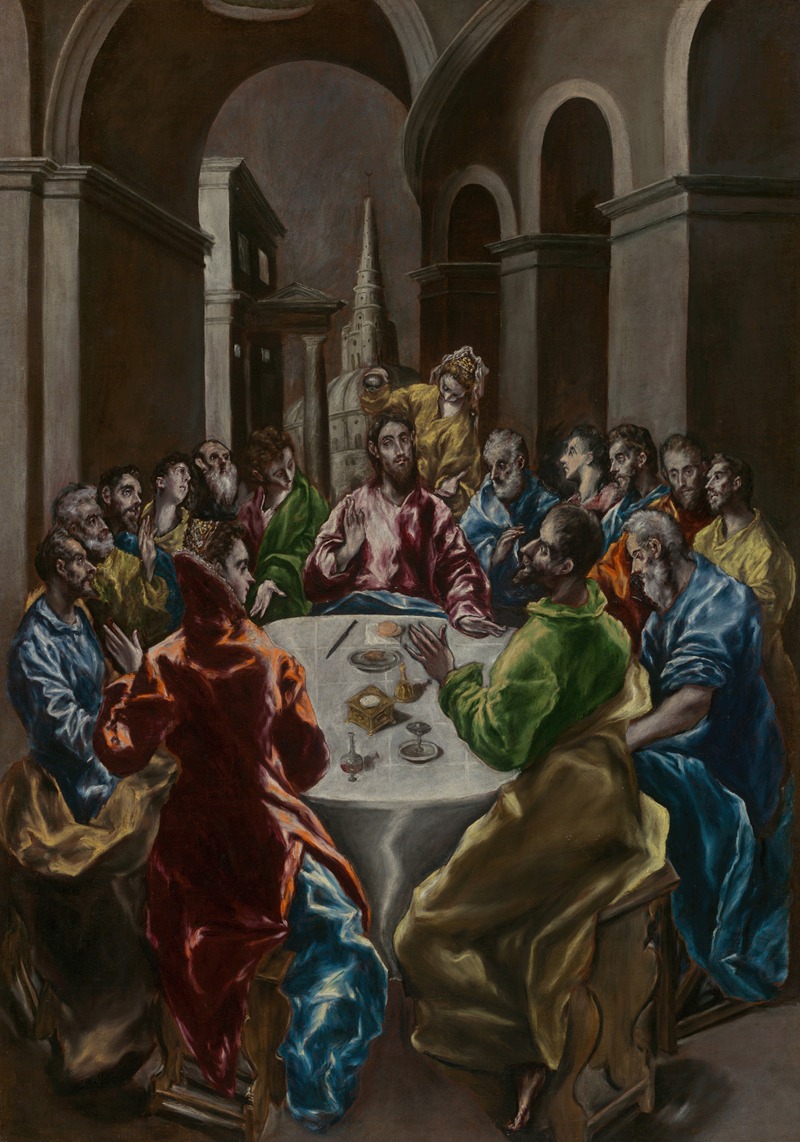 The Feast in the House of Simon by El Greco, oil on canvas, depicting a lavish banquet with figures in conversation.