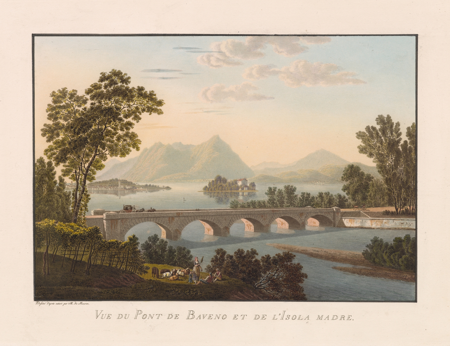Vue du Pont de Baveno et de l’Isola Madre, oil on canvas by Gabriel Lory the Younger