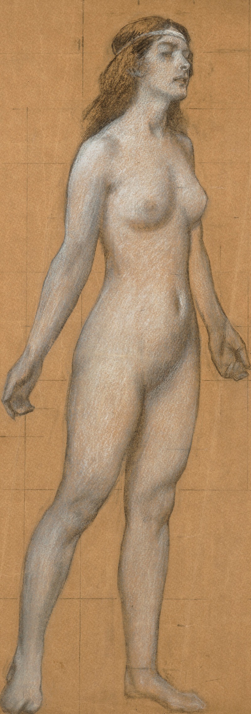 A full-length nude study of Mary Best by Herbert James Draper.