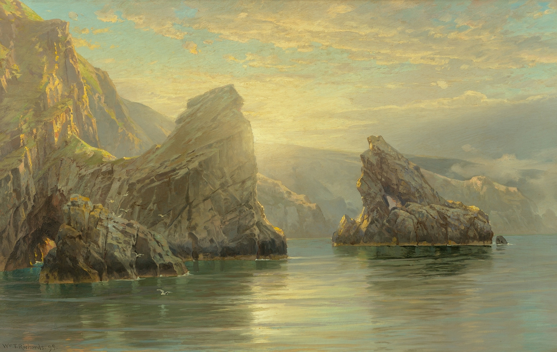 Sunset in the Shetland Islands, Scotland, by William Trost Richards, public domain