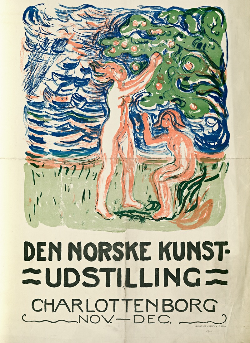 Edvard Munch's *Den Norske Kunstudstilling, Charlottenborg* captures a vibrant art exhibition scene.