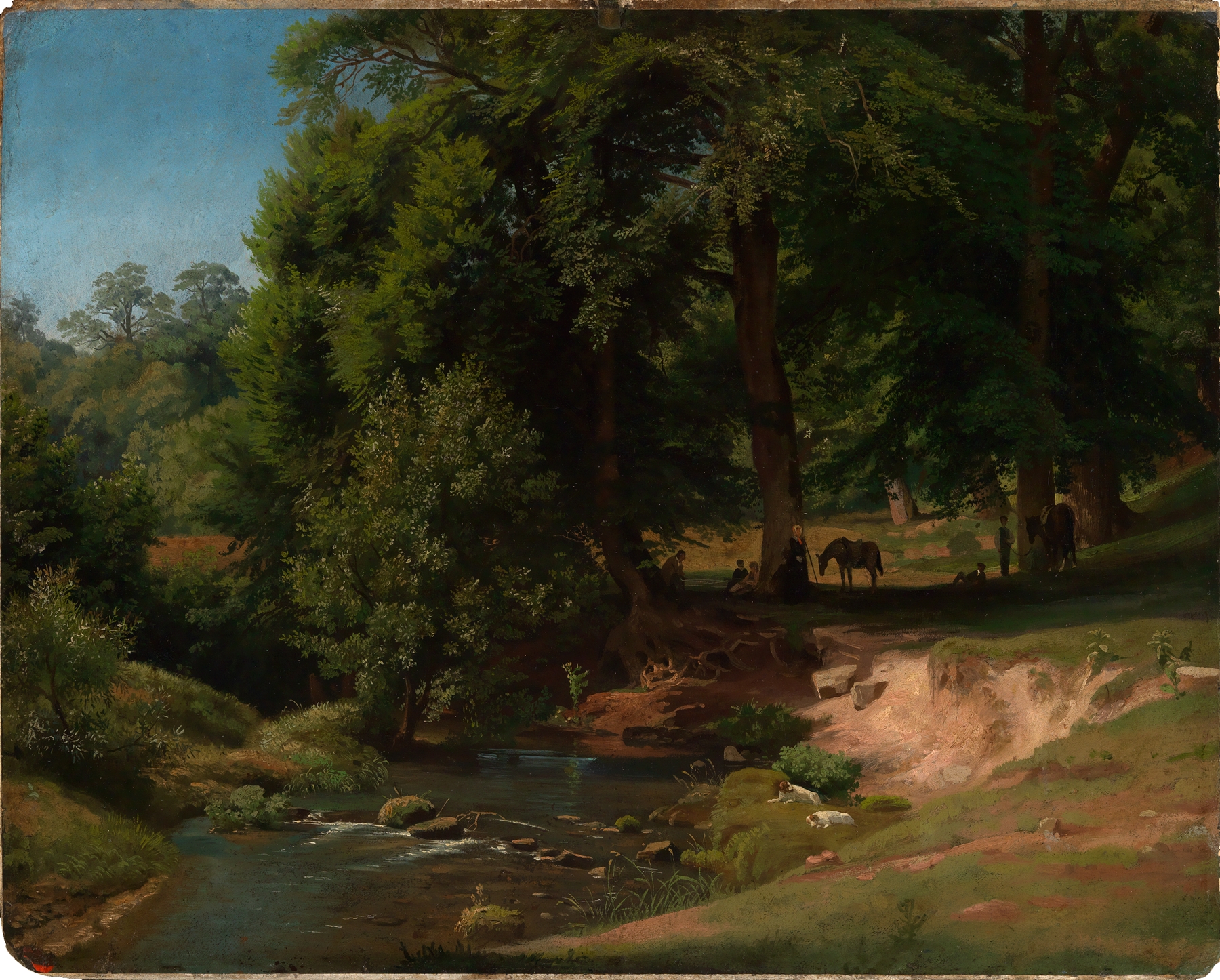 An der Alb I (mit rastenden Reitern), by Johann Wilhelm Schirmer, public domain