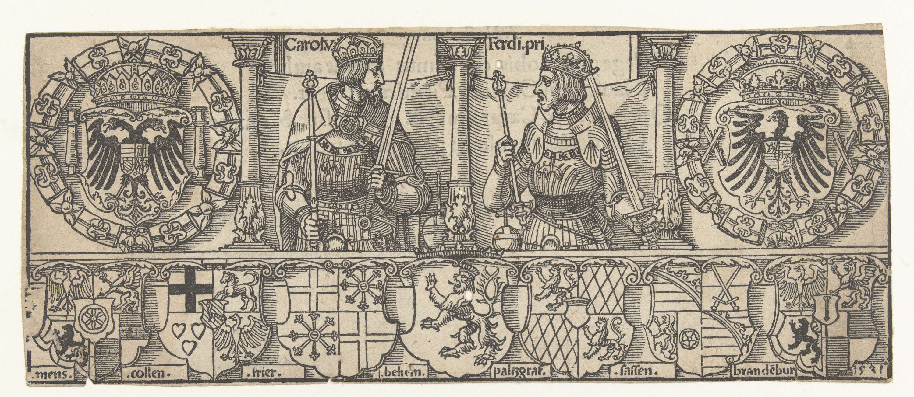Portrait of Karel V and Ferdinand I, paper medium, unknown artist