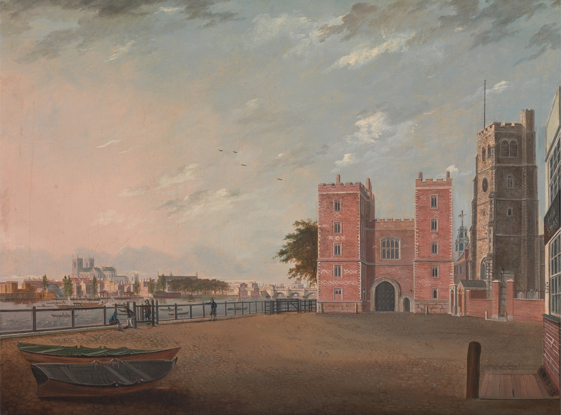 Lambeth Palace from the West, oil on canvas by Daniel Turner