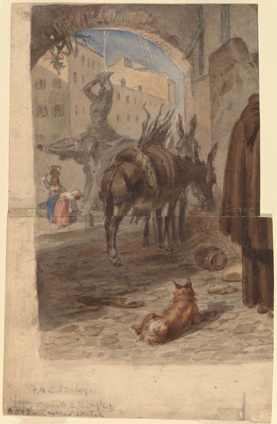 Fountain in Rome by Felix Octavius Carr Darley, c. 1867, medium unknown