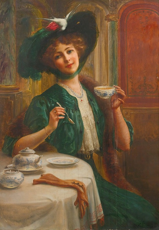 A portrait by Emile Vernon showcasing elegance and beauty.