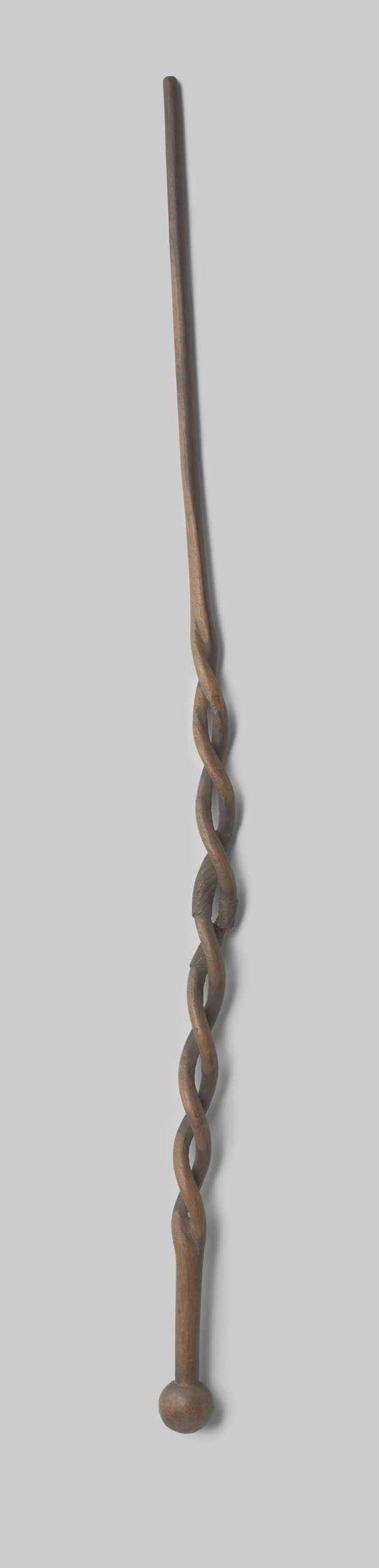 Wood parasol handle by Gustav Schnitzler, crafted from tropical wood.