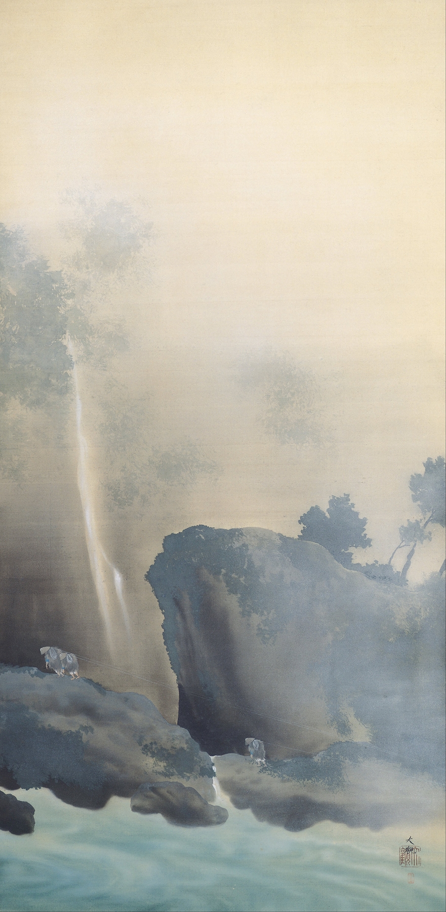 Towing a Boat, by Yokoyama Taikan, public domain
