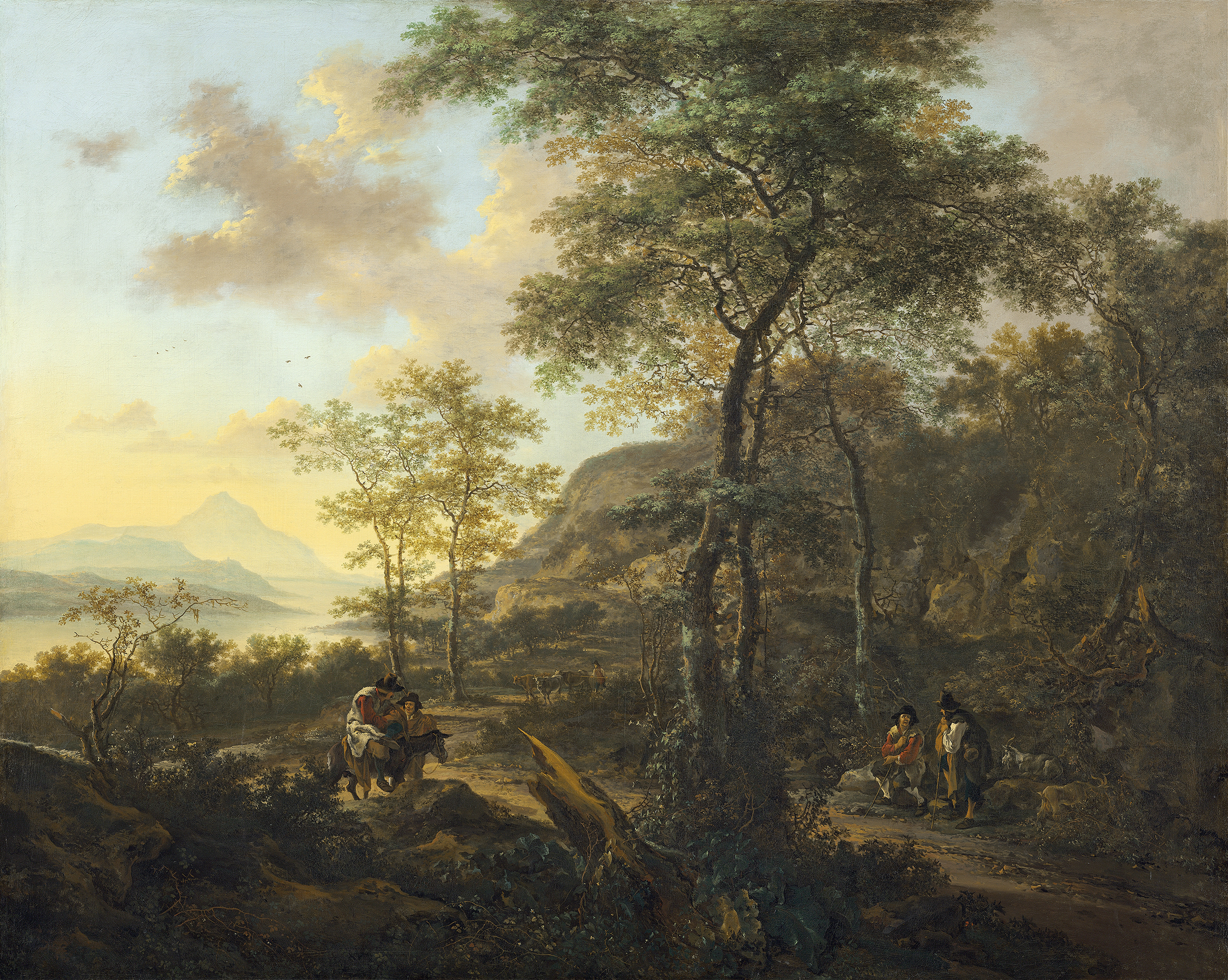 An Italianate Evening Landscape, by Jan Both, public domain
