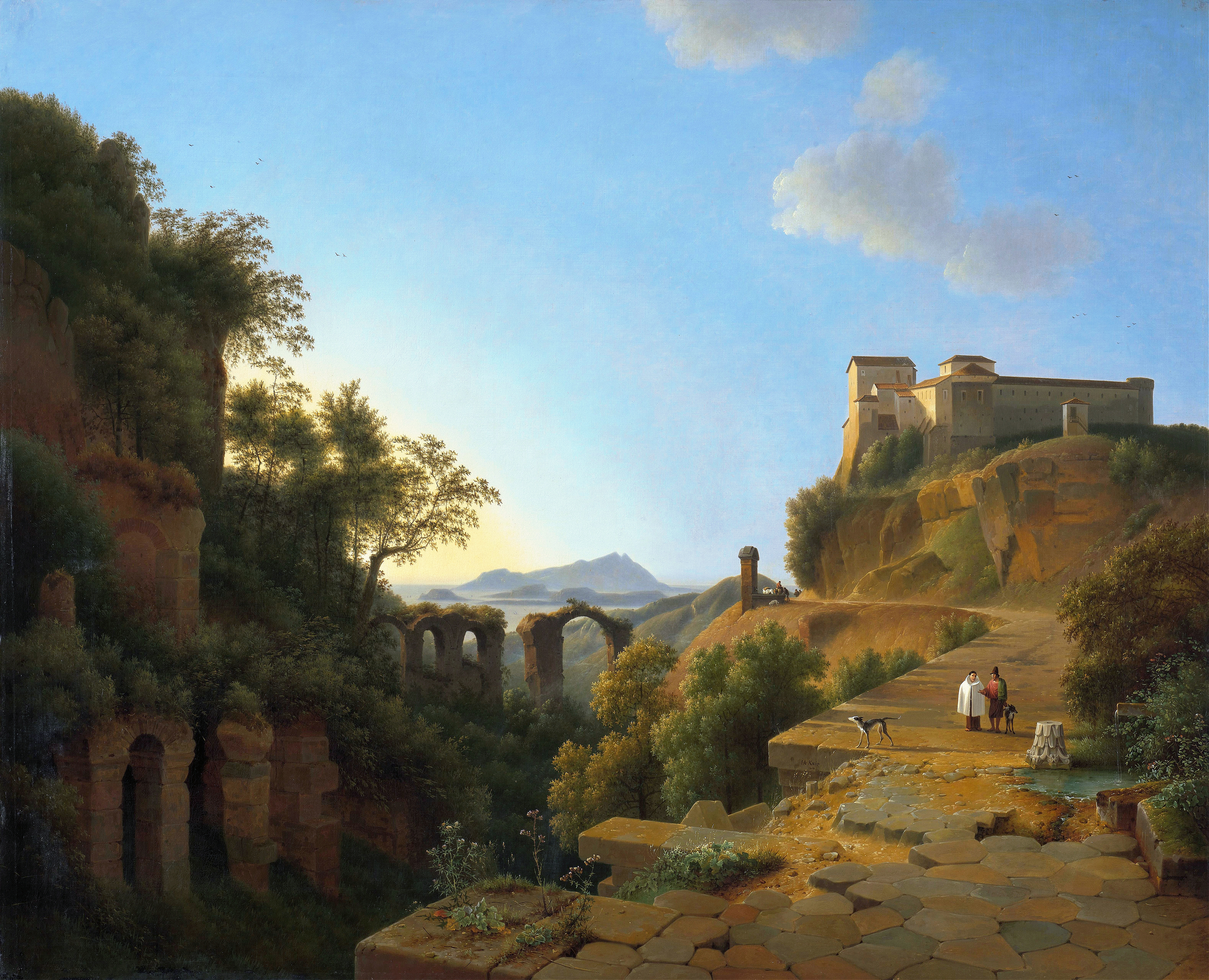 The Gulf of Naples with the Island of Ischia in the Distance, by Josephus Augustus Knip, public domain