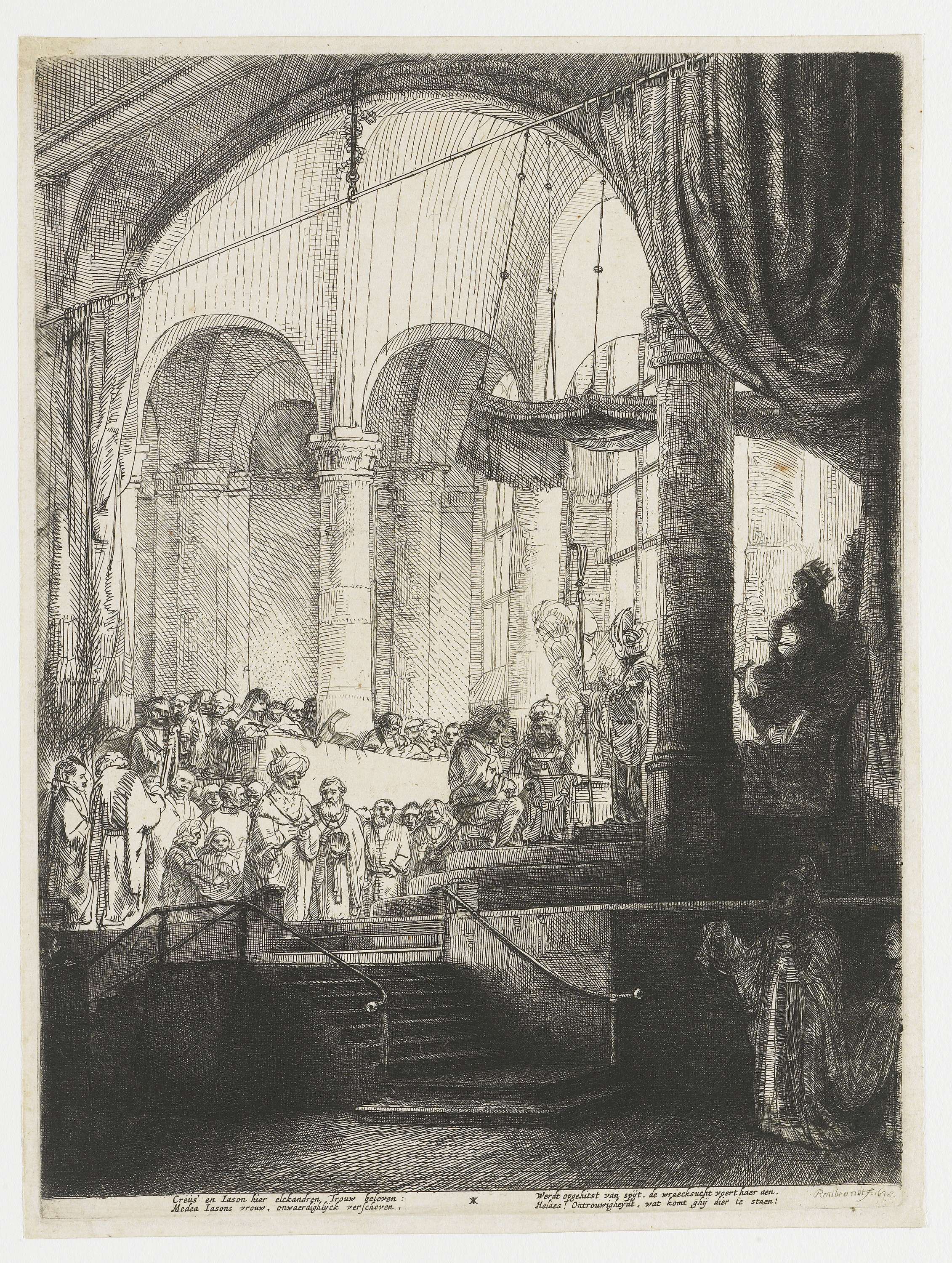Medea: or the marriage of Jason and Creusa, etching by Rembrandt van Rijn