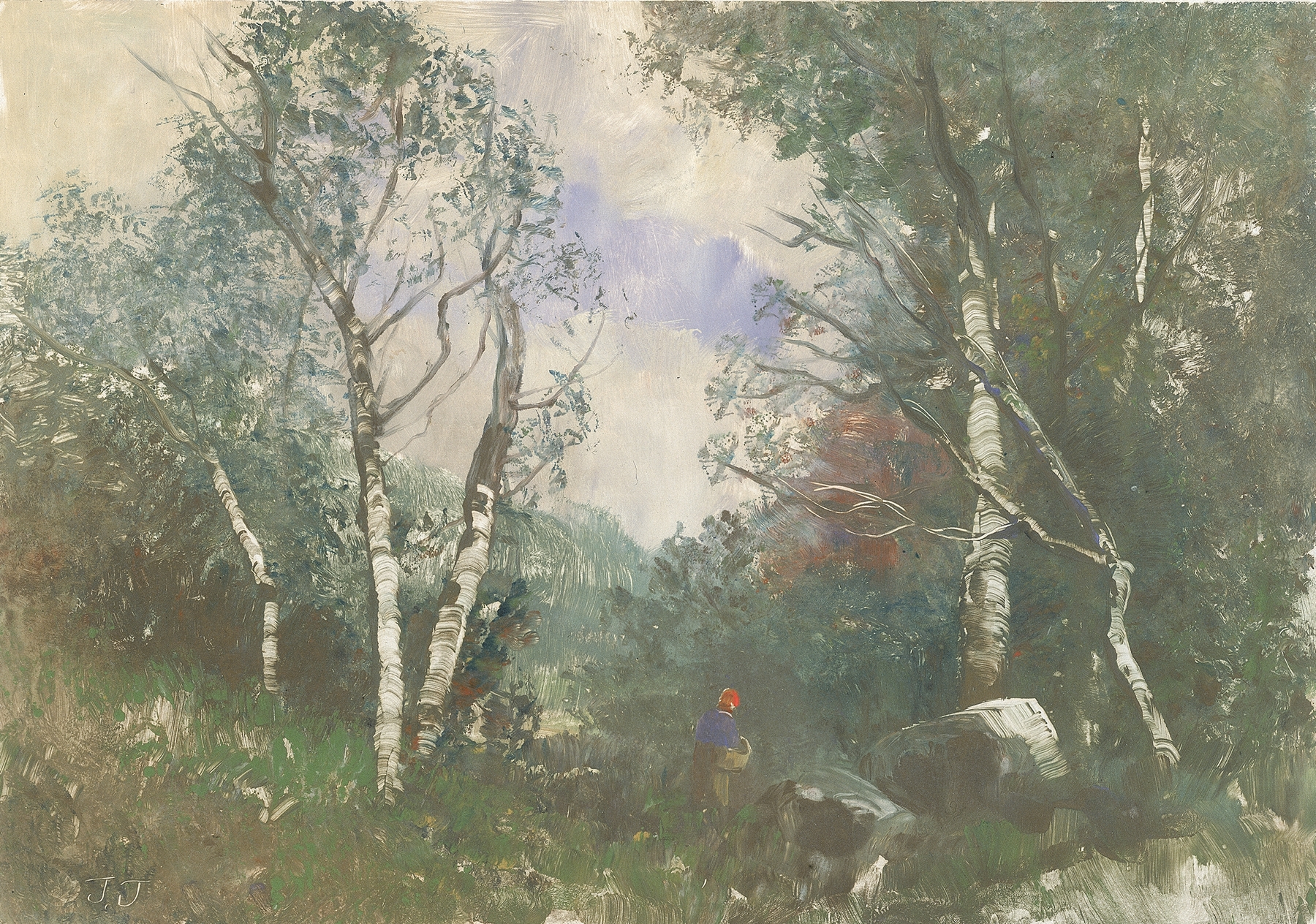 Religious symbolism artwork by Joseph Jefferson, 1885, featuring soft hues and delicate brushwork.