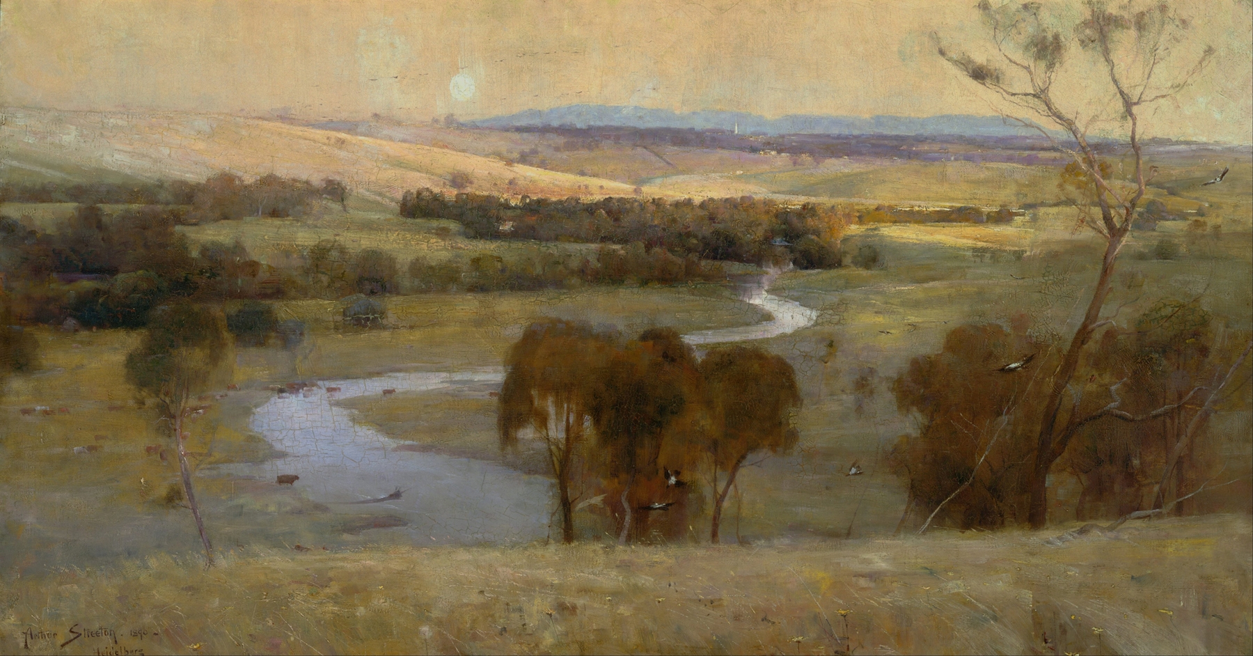 ‘Still glides the stream, and shall for ever glide’, by Arthur Streeton, public domain