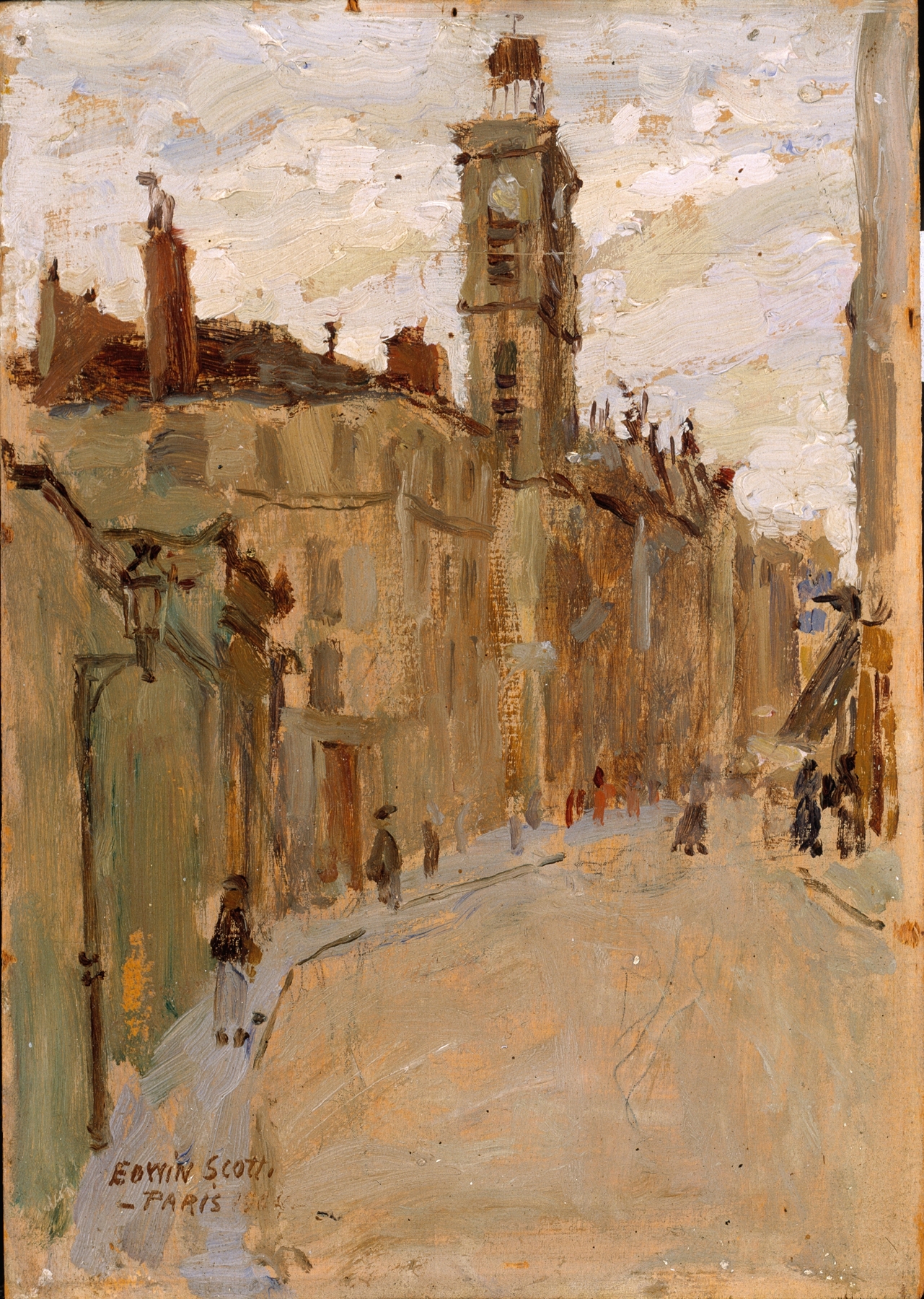 Street in the Latin Quarter, by Frank Edwin Scott, public domain