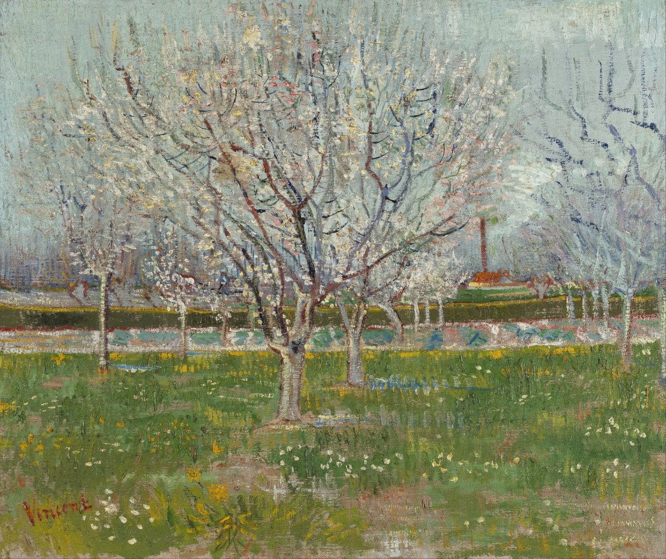 Vincent van Gogh's 'Orchard in Blossom' captures the beauty of blooming plum trees.