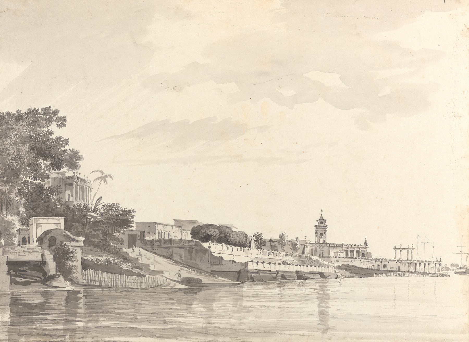 Landscape drawing by William Hodges, ink on paper