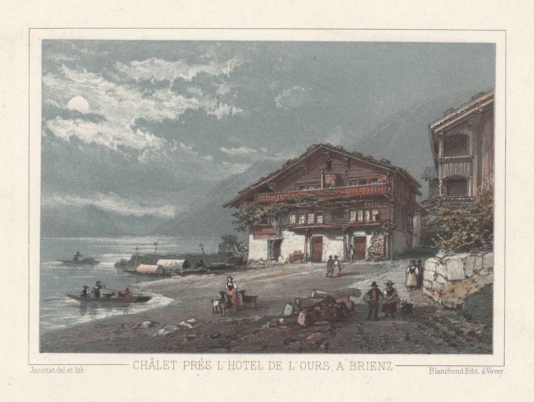 Châlet près l’Hotel de l’Ours, a Brienz, by Jean Jacottet, public domain