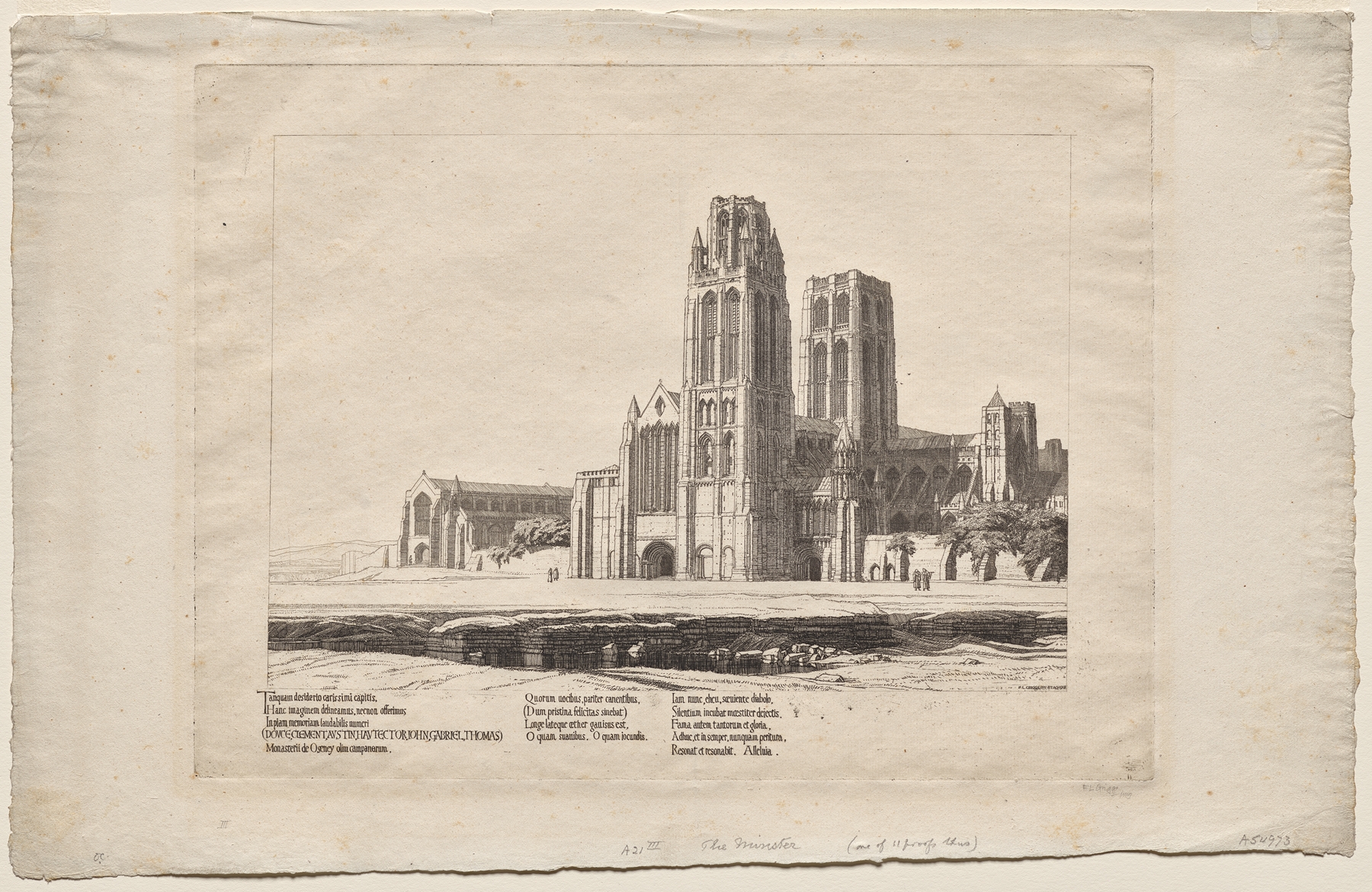 The Minster, oil on canvas by Frederick Landseer Maur Griggs, showcases intricate stone architecture and vibrant light.