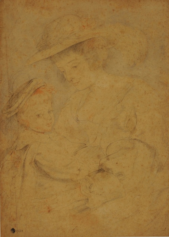 A portrait of Helena Fourment with her son Frans by Peter Paul Rubens.