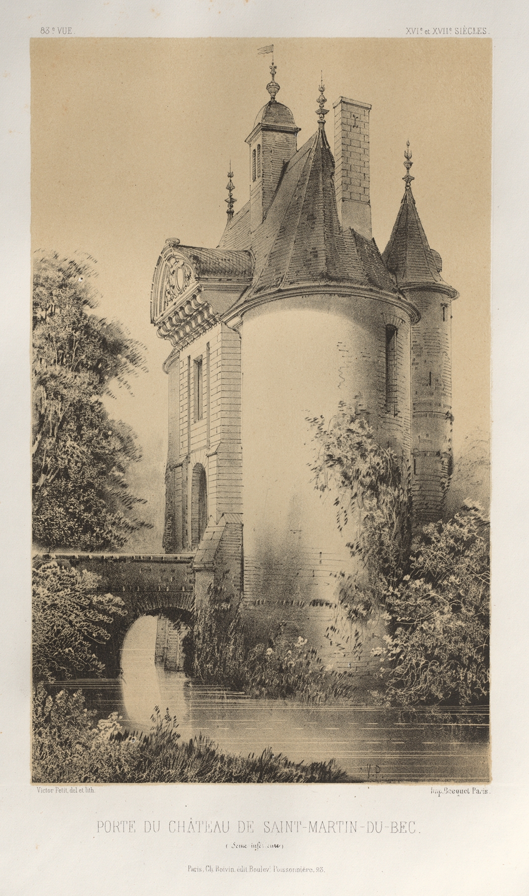 Porte du Château de Saint-Martin-Du-Bec, oil on canvas by Victor Petit