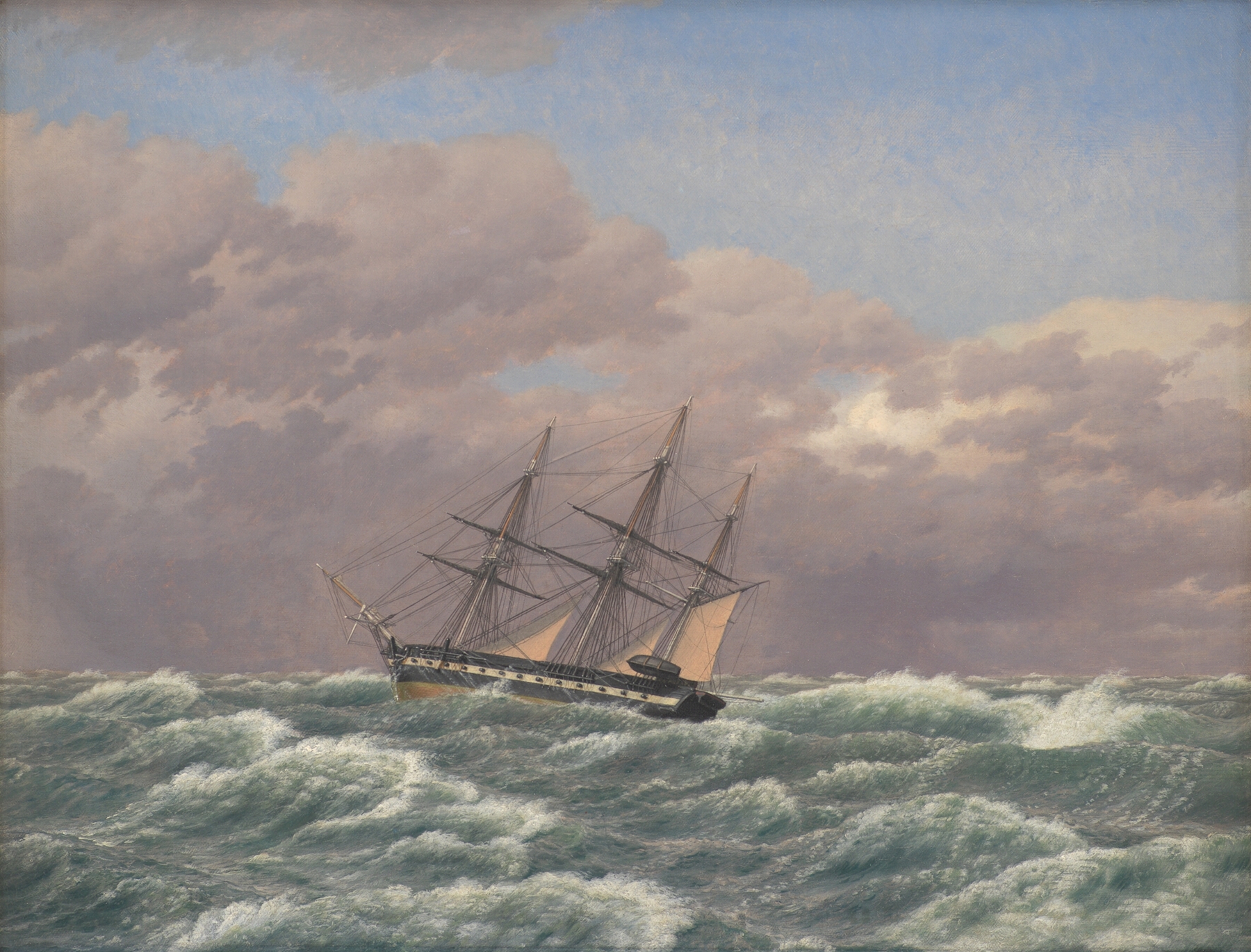 The Corvette ‘Galathea’ in a Storm in the North Sea, by Christoffer Wilhelm Eckersberg, public domain